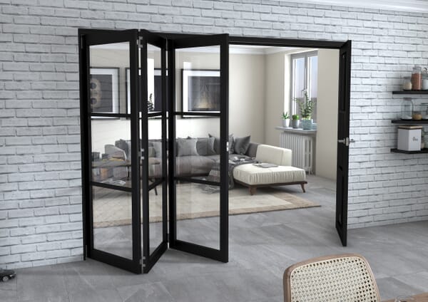 Black Heritage Clear Glass Prefinished Roomfold Grande