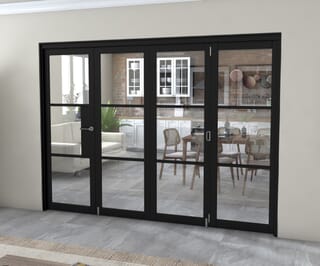 Black Heritage Clear Glass Prefinished Roomfold Grande