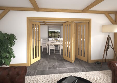 Aston Oak Clear Glazed Roomfold Grande