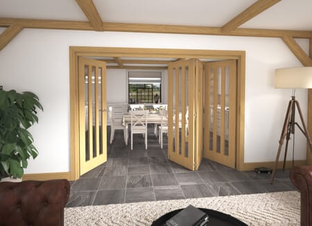 Aston Oak Clear Glazed Roomfold Grande