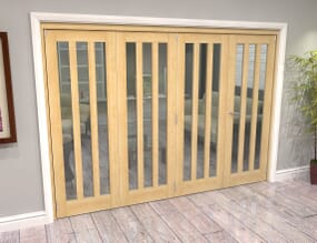 Aston Oak Glazed Roomfold Grande Internal Bifold Doors with Clear Glass