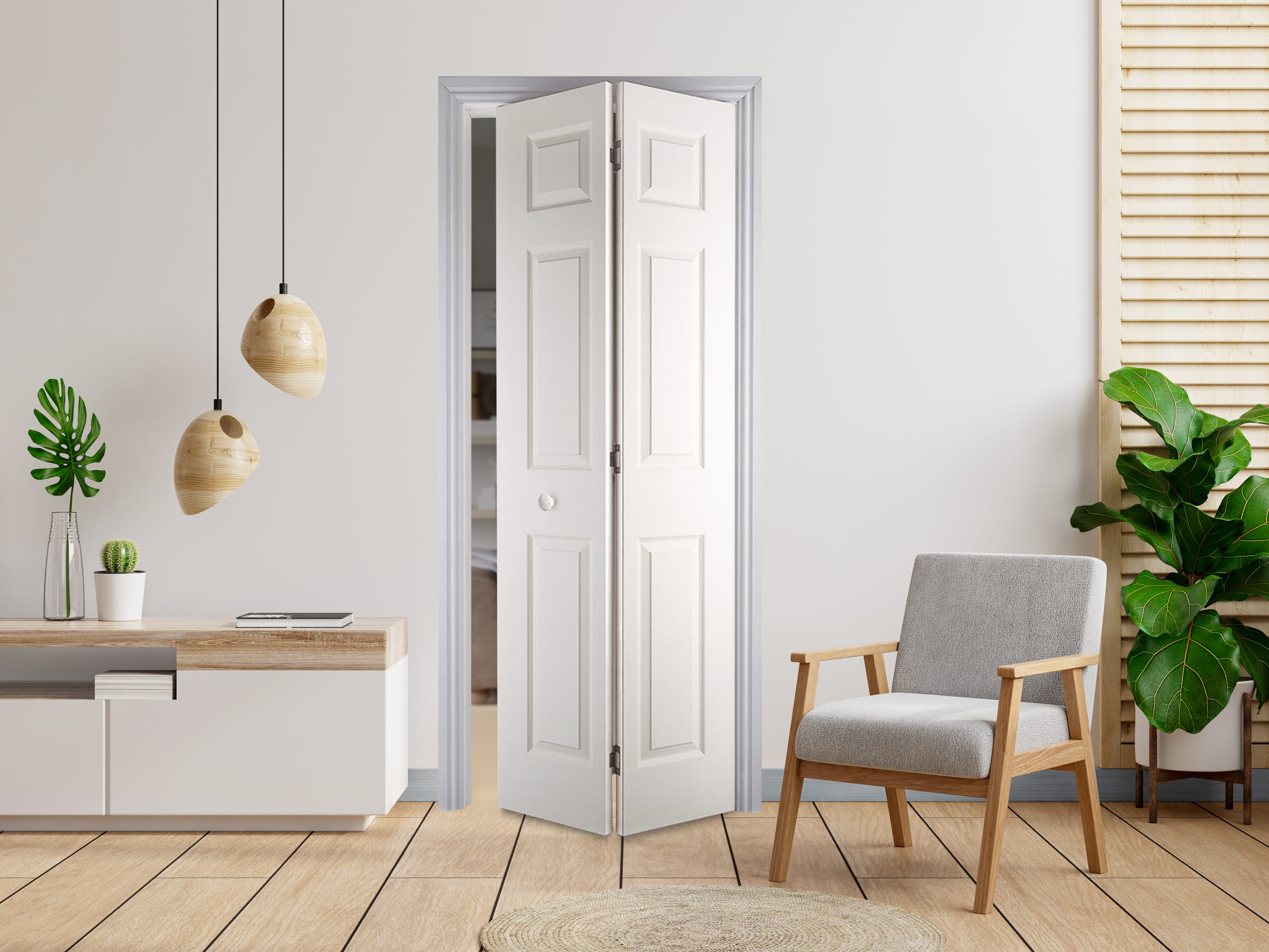 White Moulded Textured 6 Panel Bi-fold Door By Premdor At Express Doors ...