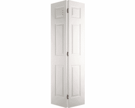 White Moulded Textured 6 Panel Bi-Fold Door by Premdor