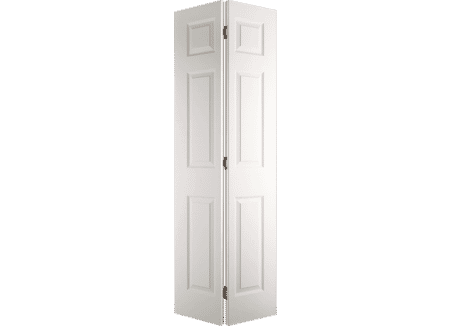 White Moulded Textured 6 Panel Bi-Fold Door