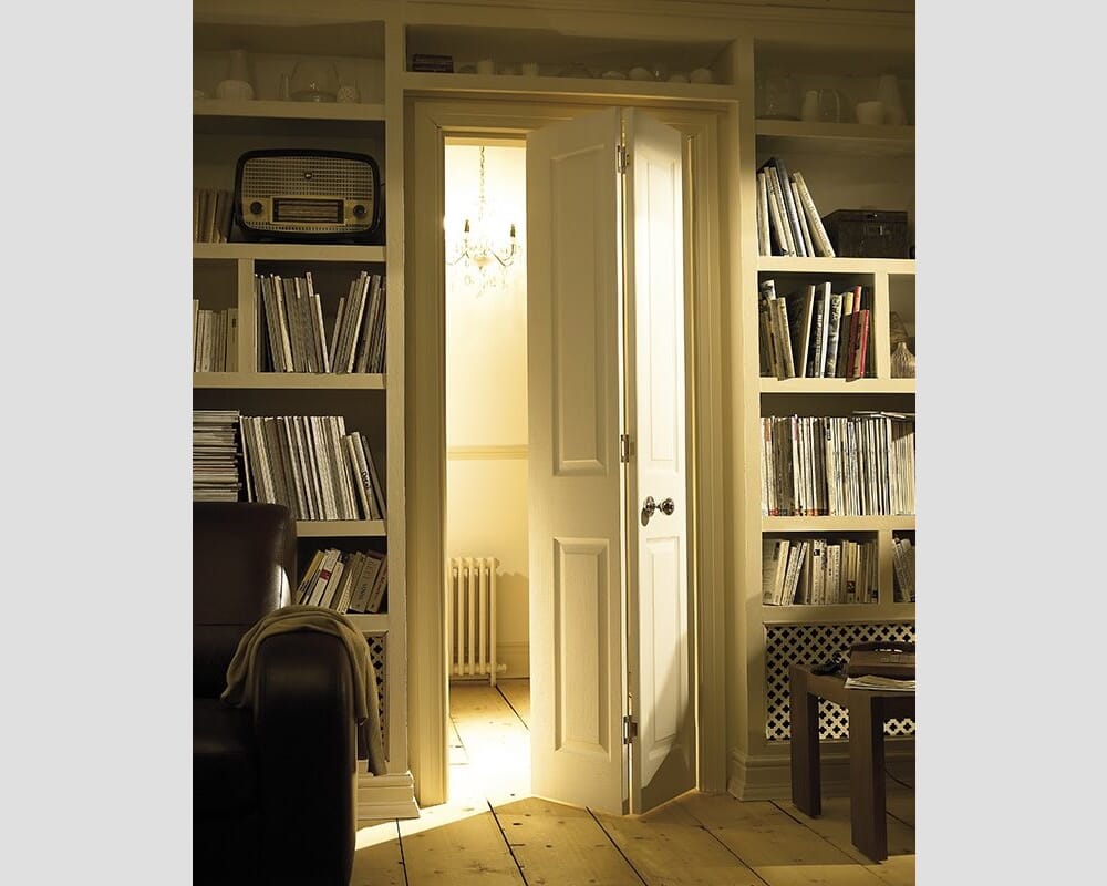 1981mm x 762mm x 35mm (30") White Moulded Textured 4 Panel Bi-Fold Door