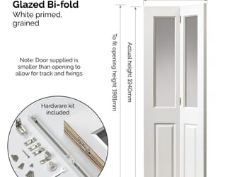 Canterbury White Grained Bi-Fold - Clear Glass