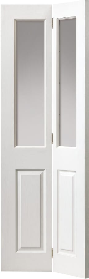 Canterbury White Grained Bi-Fold – Clear Glass