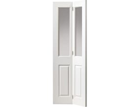 Canterbury White Grained Bi-Fold - Clear Glass