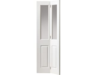 Canterbury White Grained Bi-Fold - Clear Glass