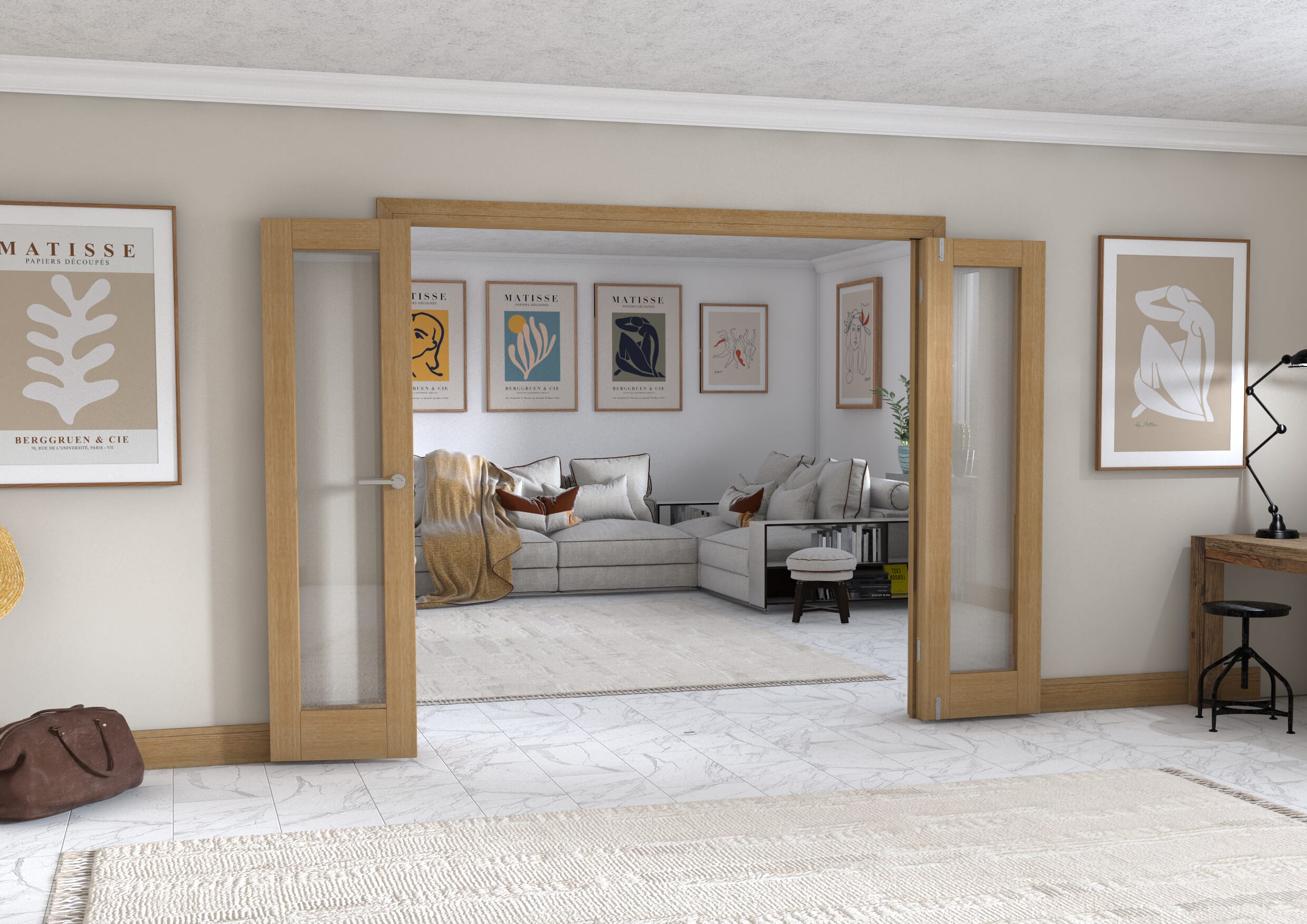 Oak P10 Frenchfold - Clear Prefinished (4 x 533mm Doors)
