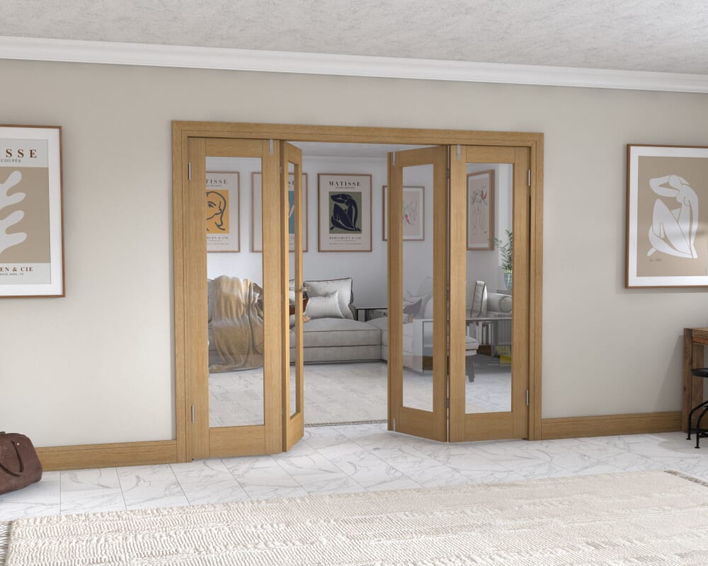 Oak P10 Frenchfold - Clear Prefinished (4 x 573mm Doors)