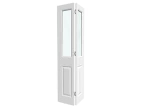 White Grained 4 Panel Clear Glass Bi-fold Doors