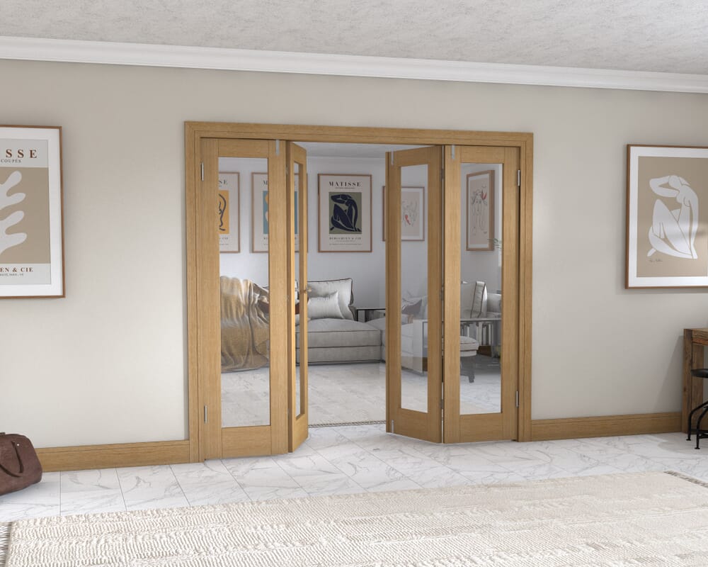 Oak P10 Frenchfold - Clear (4 x 533mm Doors)