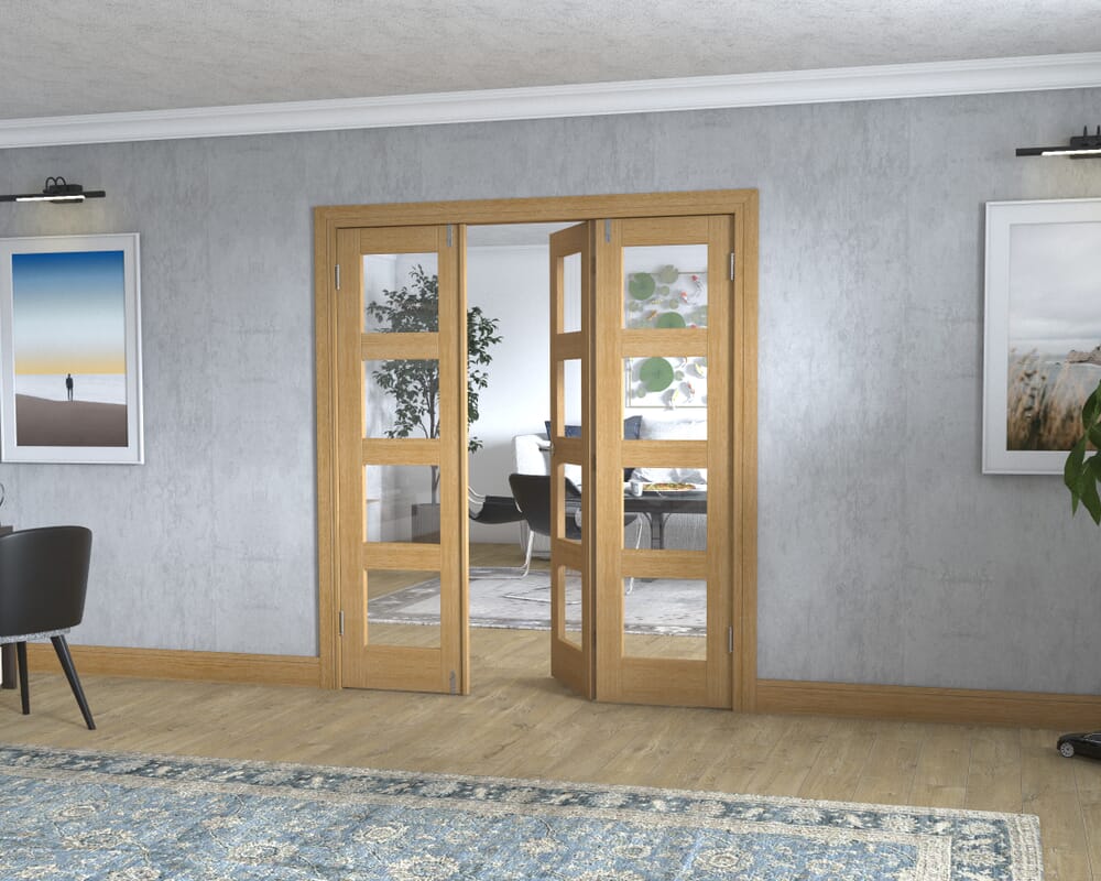 Oak 4L Frenchfold - Clear (3 x 573mm Doors)