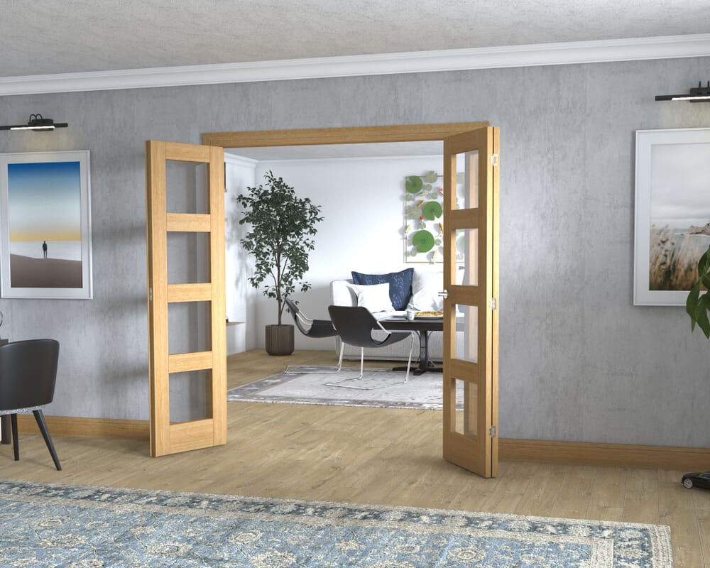 Oak 4L Frenchfold - Clear (3 x 573mm Doors)