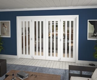 Aston Clear Glazed White Roomfold Grande