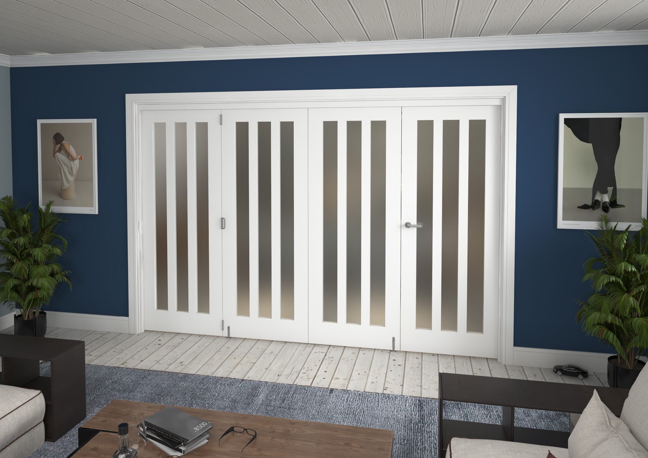 Aston Frosted Glazed White Roomfold Grande