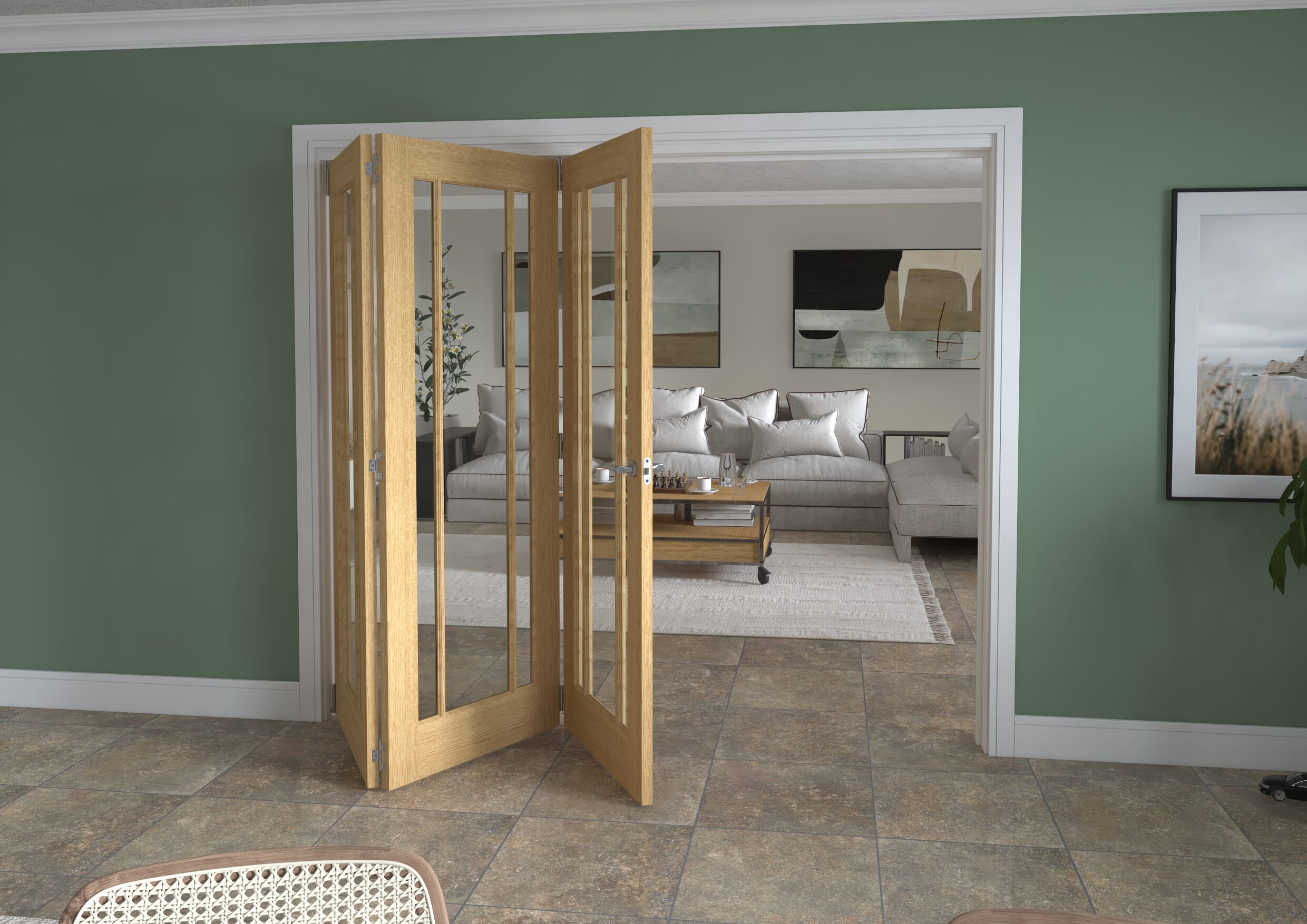 Lincoln Clear Glazed Oak Roomfold Grande