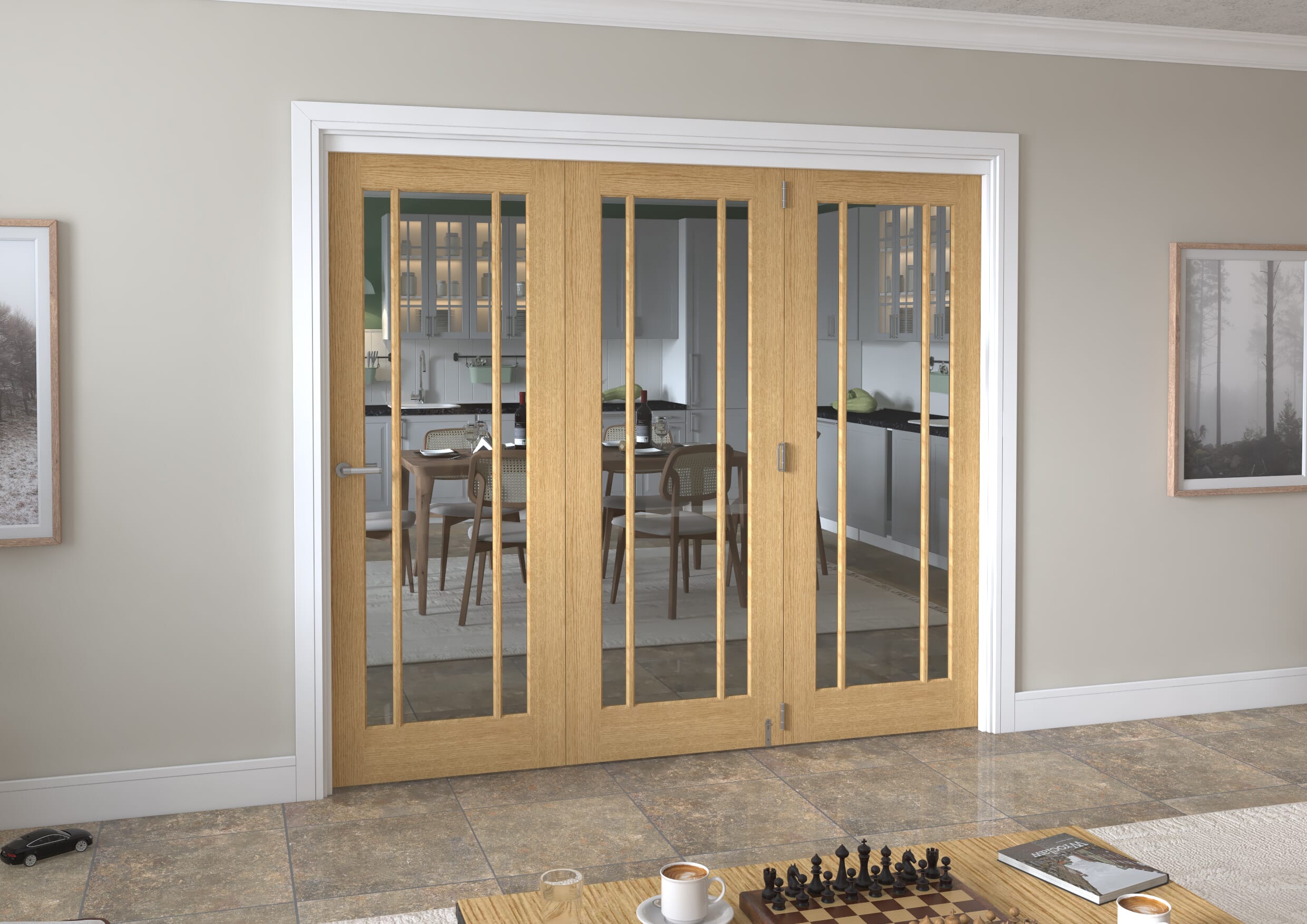 Lincoln Clear Glazed Oak Roomfold Grande