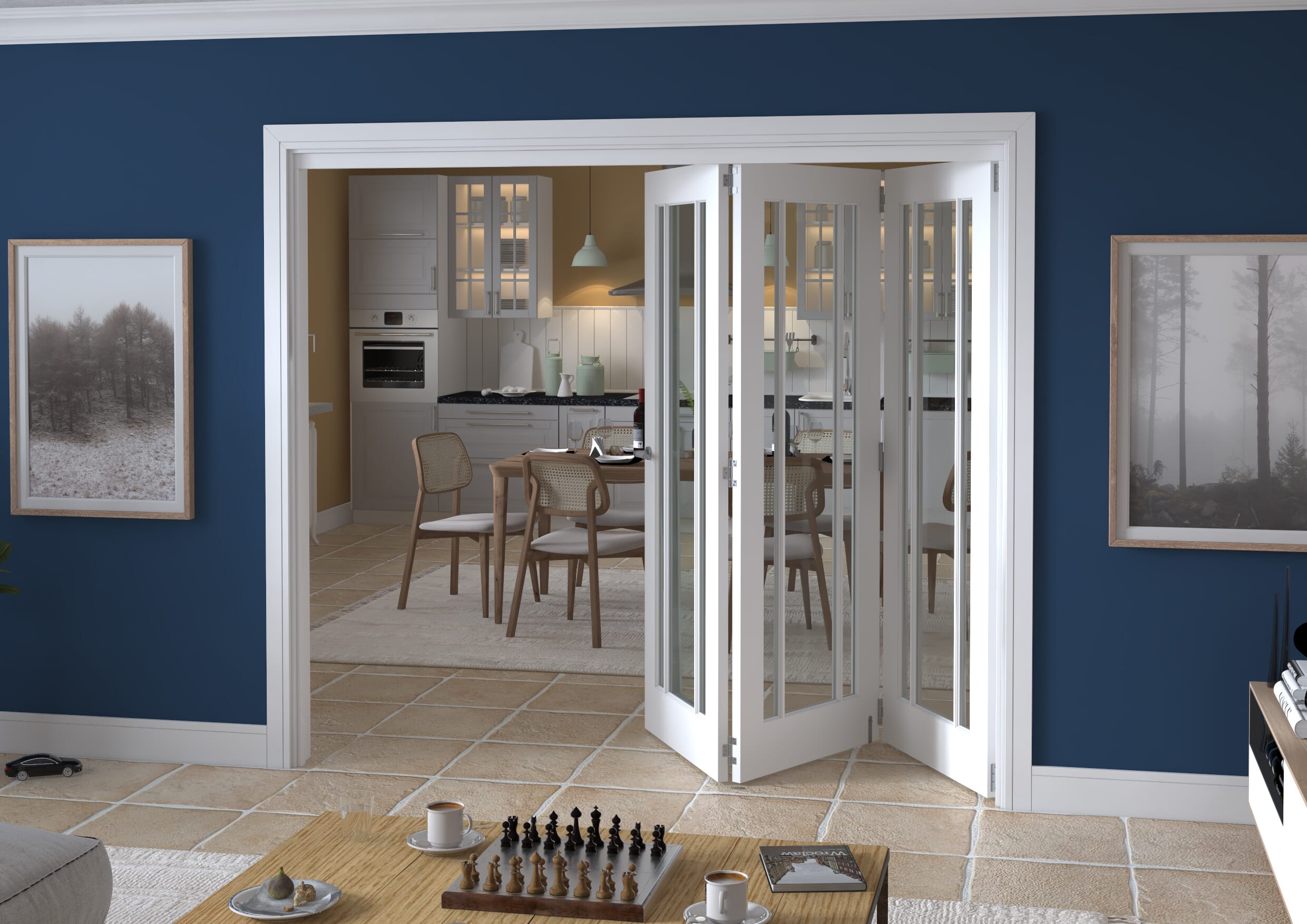 Lincoln Clear Glazed White Roomfold Grande