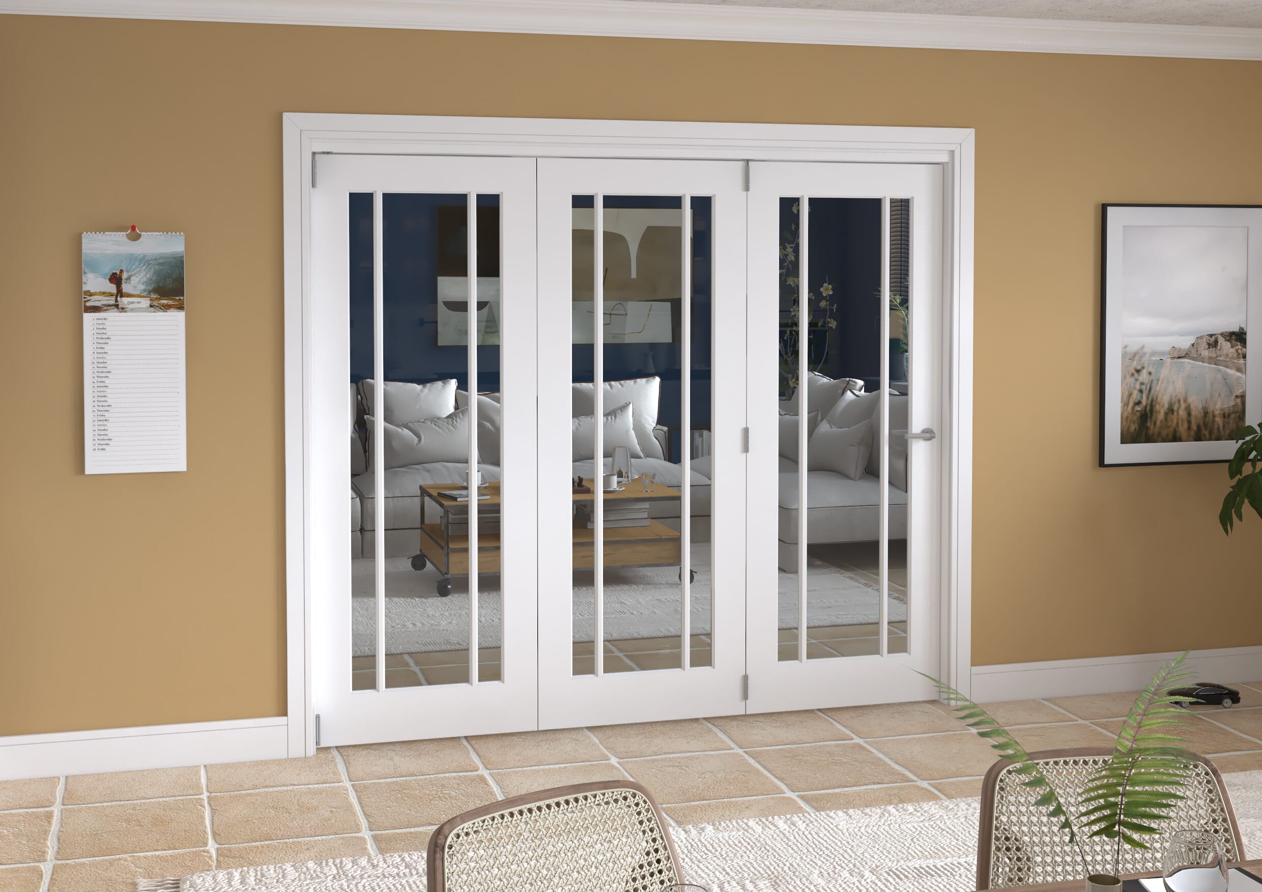 Lincoln Clear Glazed White Roomfold Grande