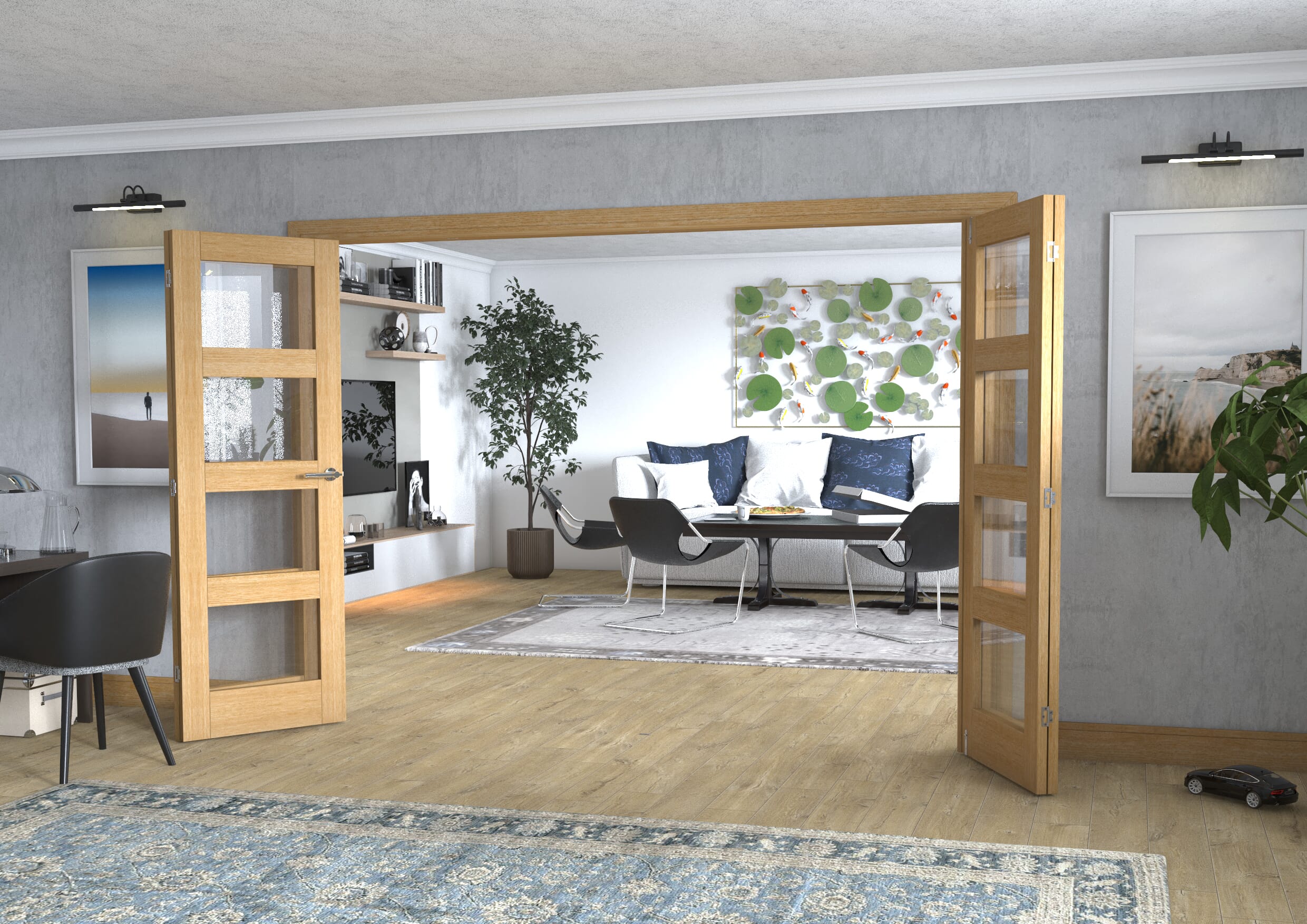 Oak 4L Frenchfold - Clear (4 x 686mm Doors)