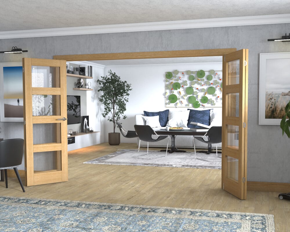 Oak 4L Frenchfold - Clear (4 x 686mm Doors)