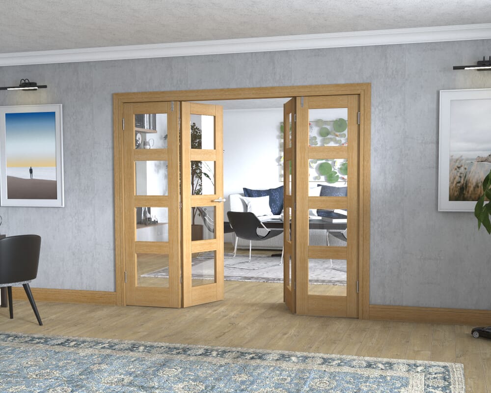 Oak 4L Frenchfold - Clear (4 x 573mm Doors)