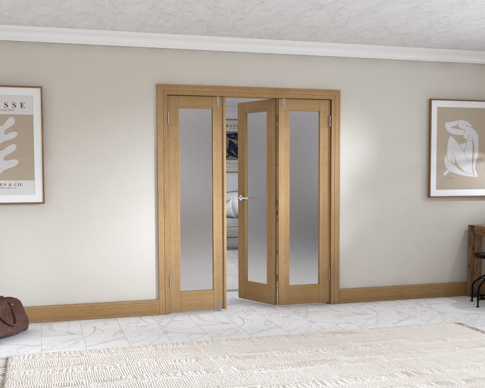 Oak P10 Frenchfold - Frosted (3 x 533mm Doors)