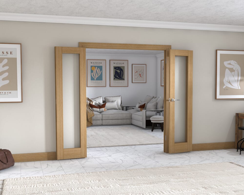Oak P10 Frenchfold - Frosted (3 x 533mm Doors)