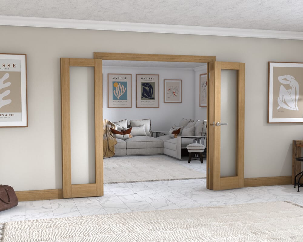 Oak P10 Frenchfold - Frosted (3 x 573mm Doors)