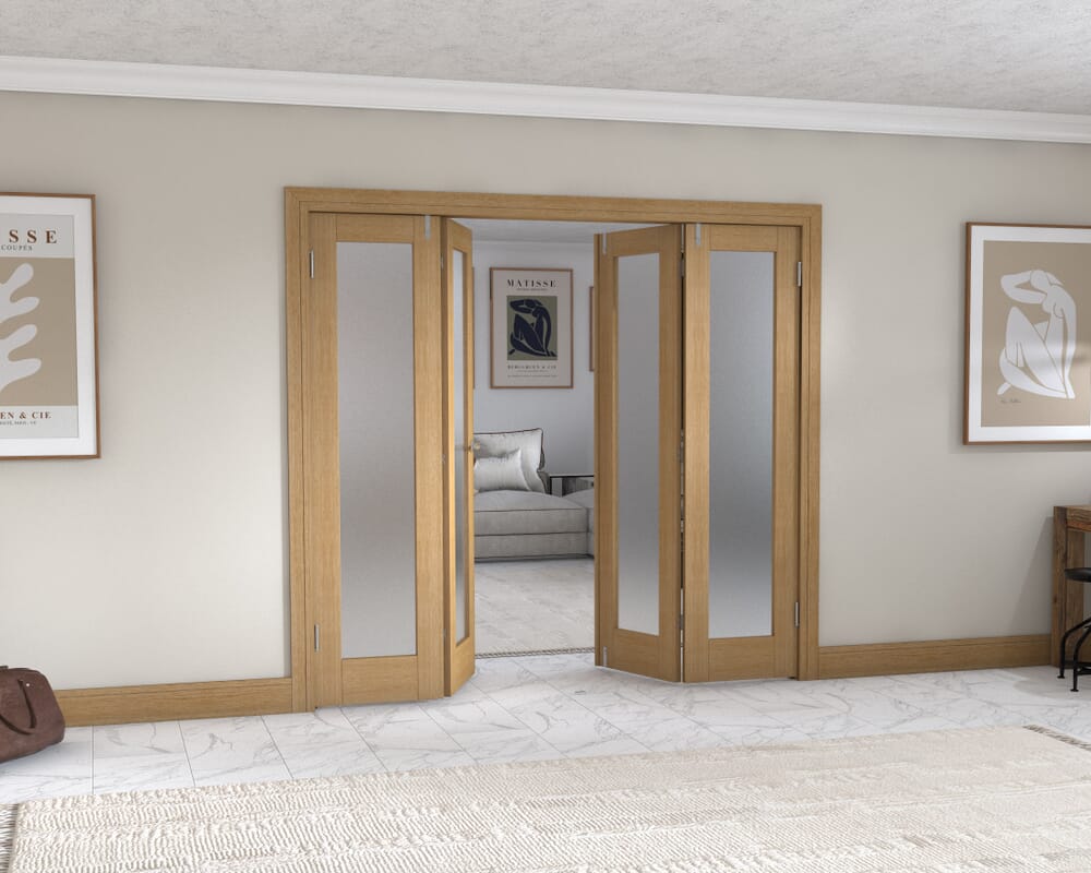Oak P10 Frenchfold - Frosted (4 x 533mm Doors)