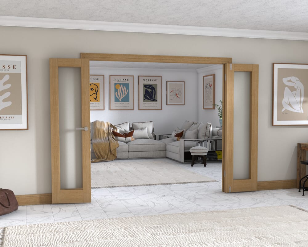 Oak P10 Frenchfold - Frosted (4 x 533mm Doors)