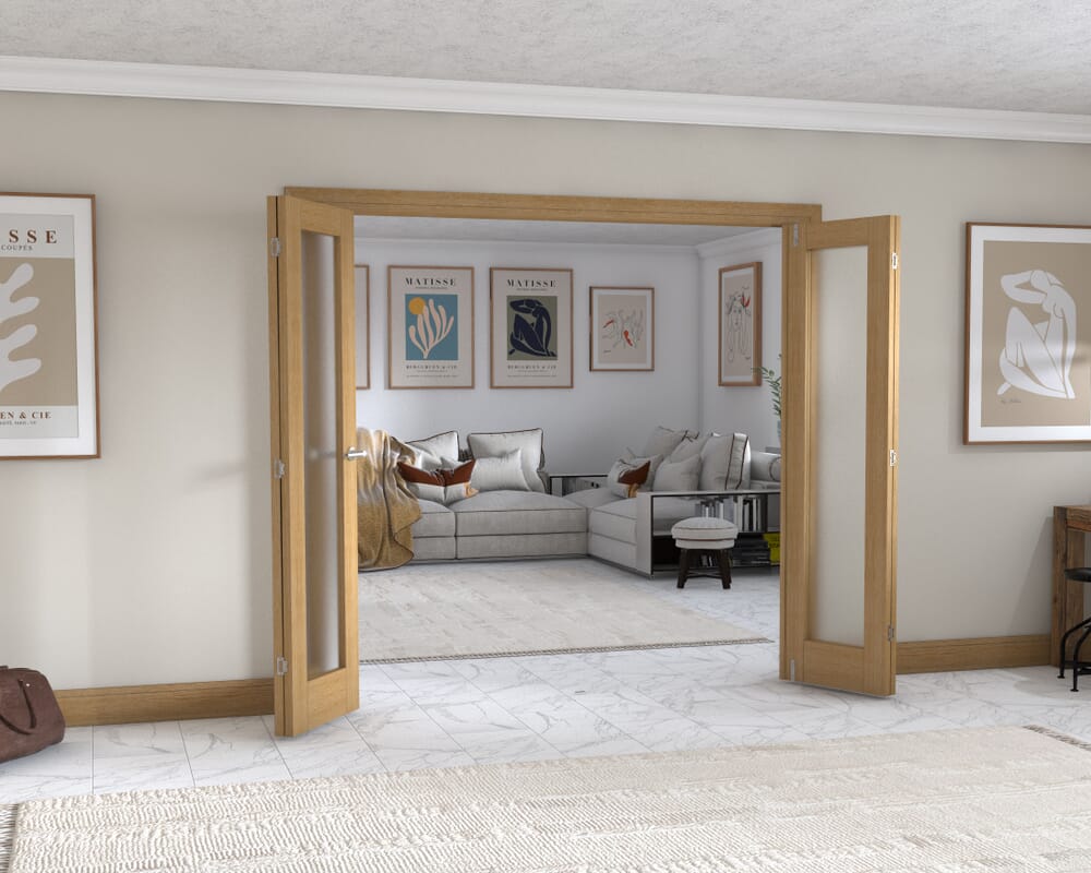Oak P10 Frenchfold - Frosted (4 x 533mm Doors)