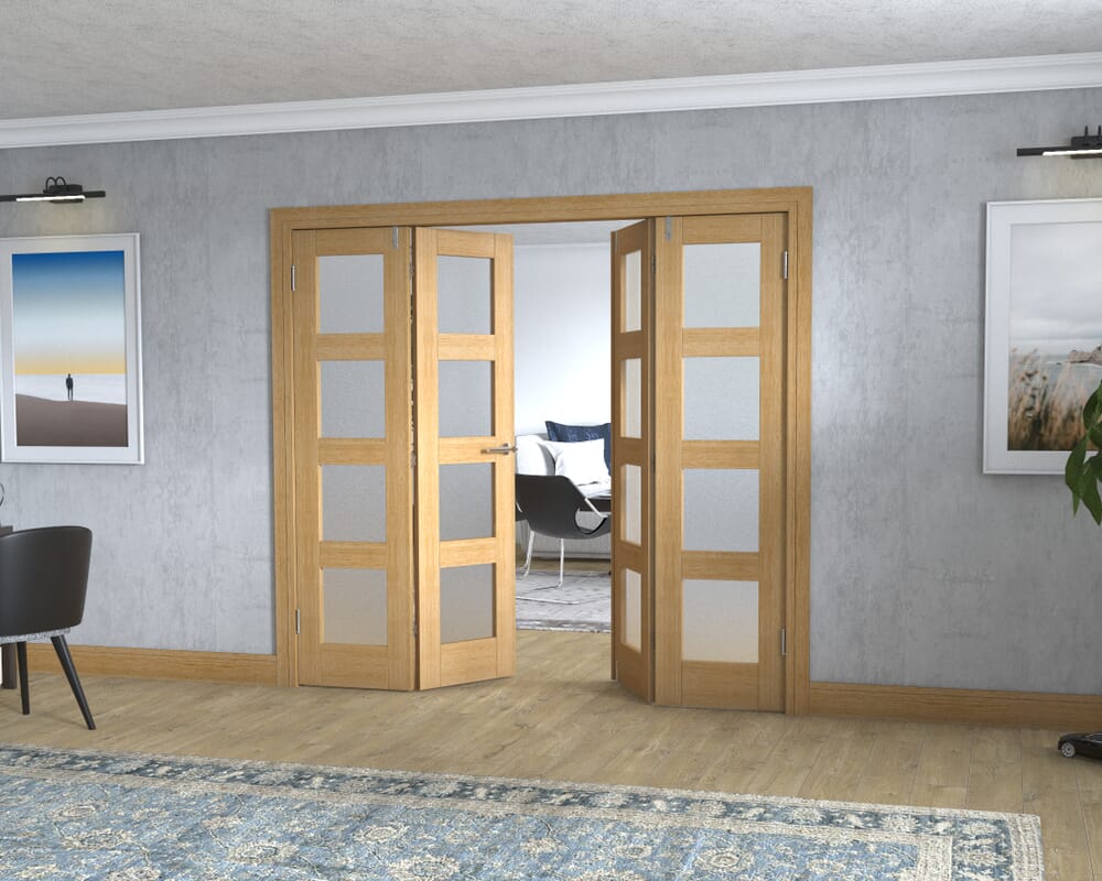 Oak 4L Frenchfold - Frosted (4 x 533mm Doors)