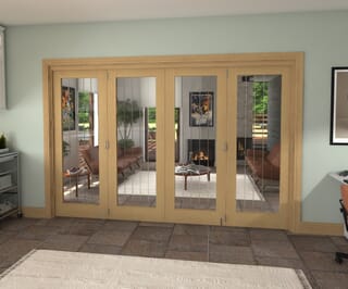 Oak Mexicano P10 Roomfold Grande - Clear with Frosted Lines Prefinished
