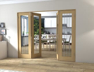 Oak Mexicano P10 Frenchfold - Clear with Frosted Lines Prefinished