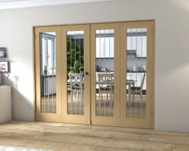 Oak Mexicano P10 Frenchfold - Clear with Frosted Lines Prefinished