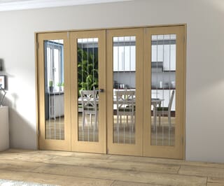 Oak Mexicano P10 Frenchfold - Clear with Frosted Lines Prefinished