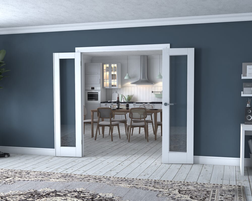 White P10 Frenchfold - Clear (3 x 533mm Doors)