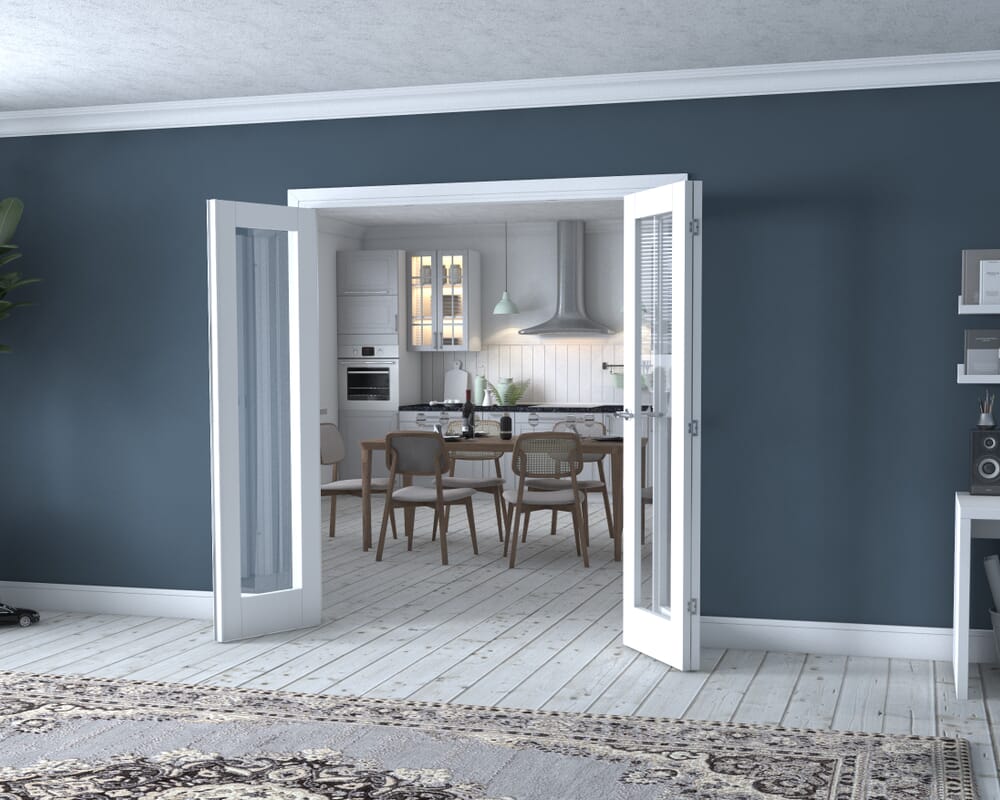White P10 Frenchfold - Clear (3 x 573mm Doors)