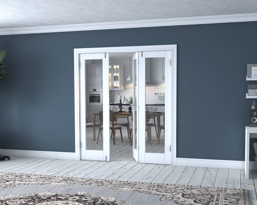 White P10 Frenchfold - Clear (3 x 573mm Doors)