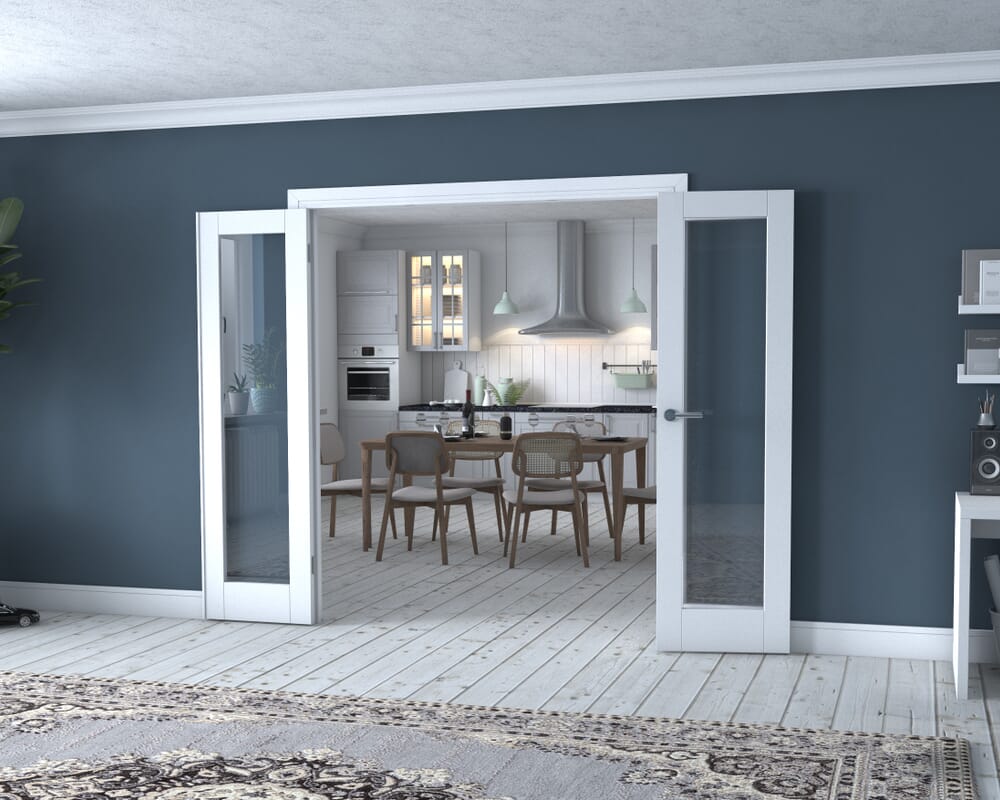 White P10 Frenchfold - Clear (3 x 573mm Doors)