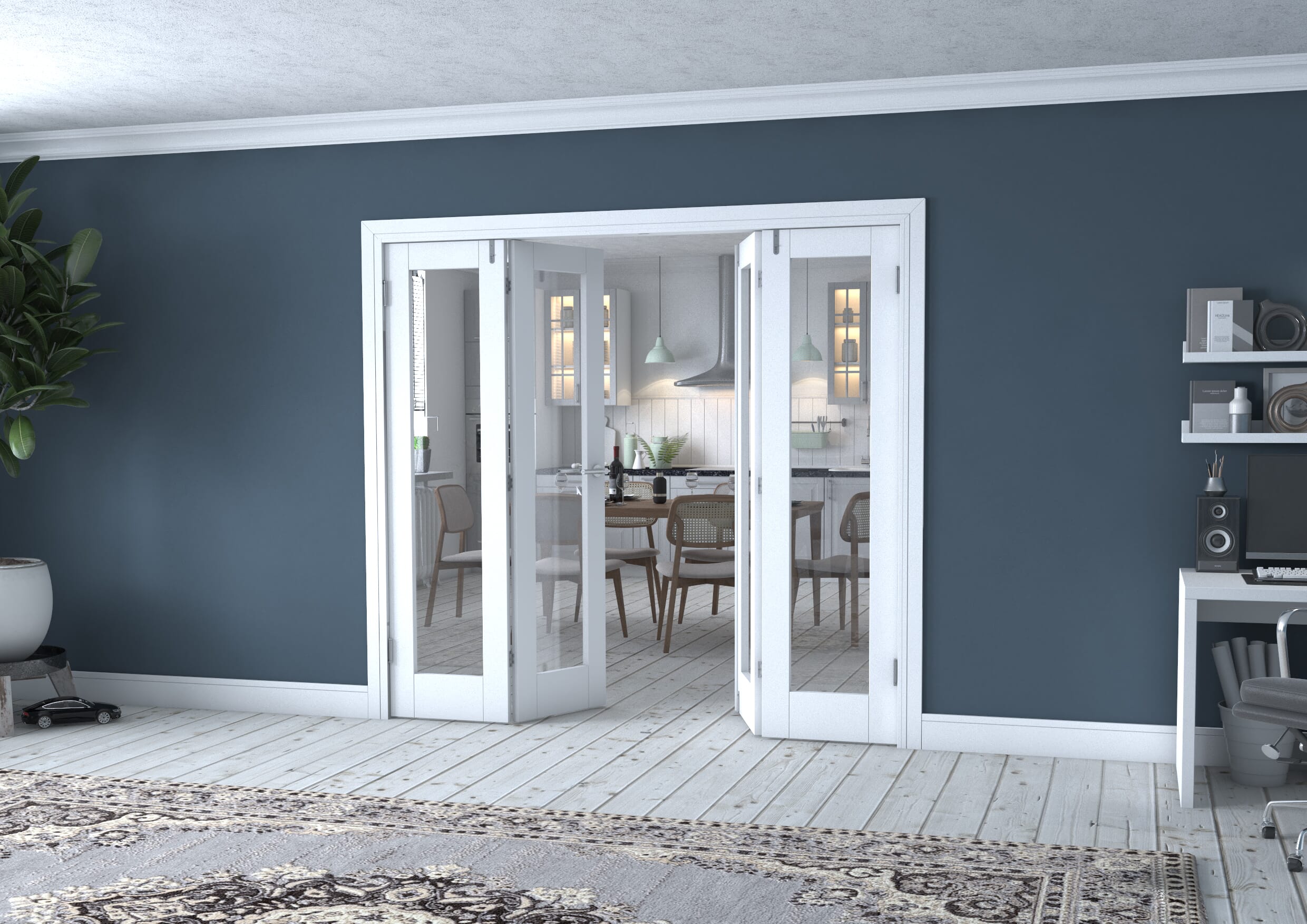 White P10 Frenchfold - Clear (4 x 533mm Doors)