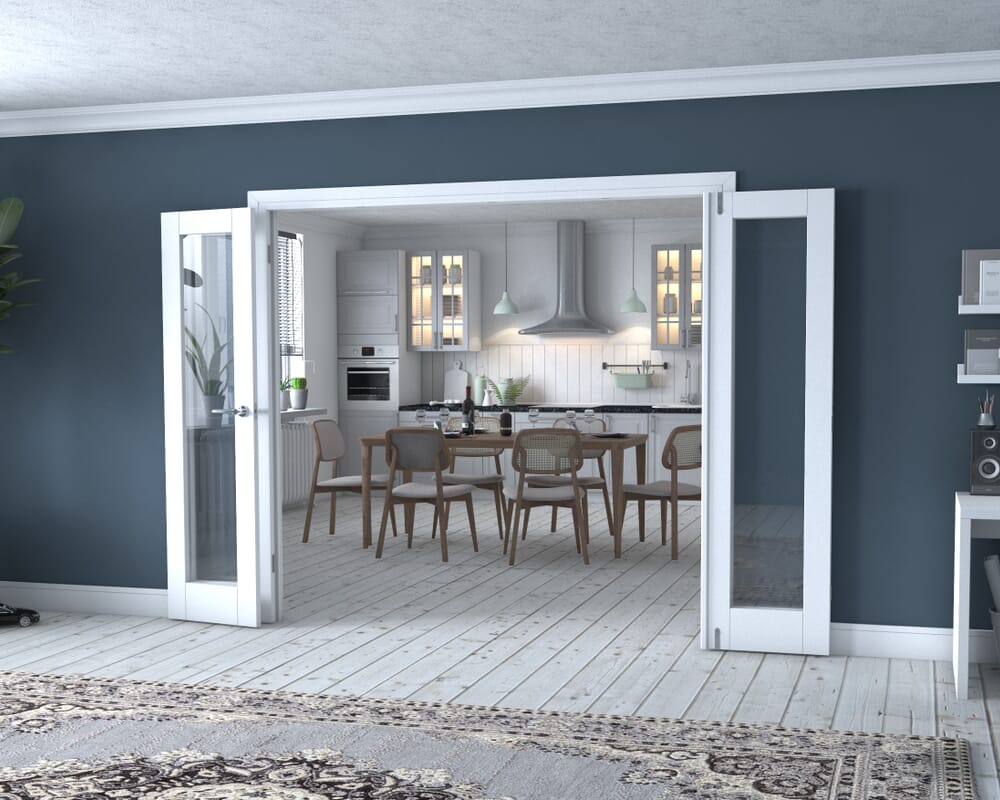 White P10 Frenchfold - Clear (4 x 533mm Doors)