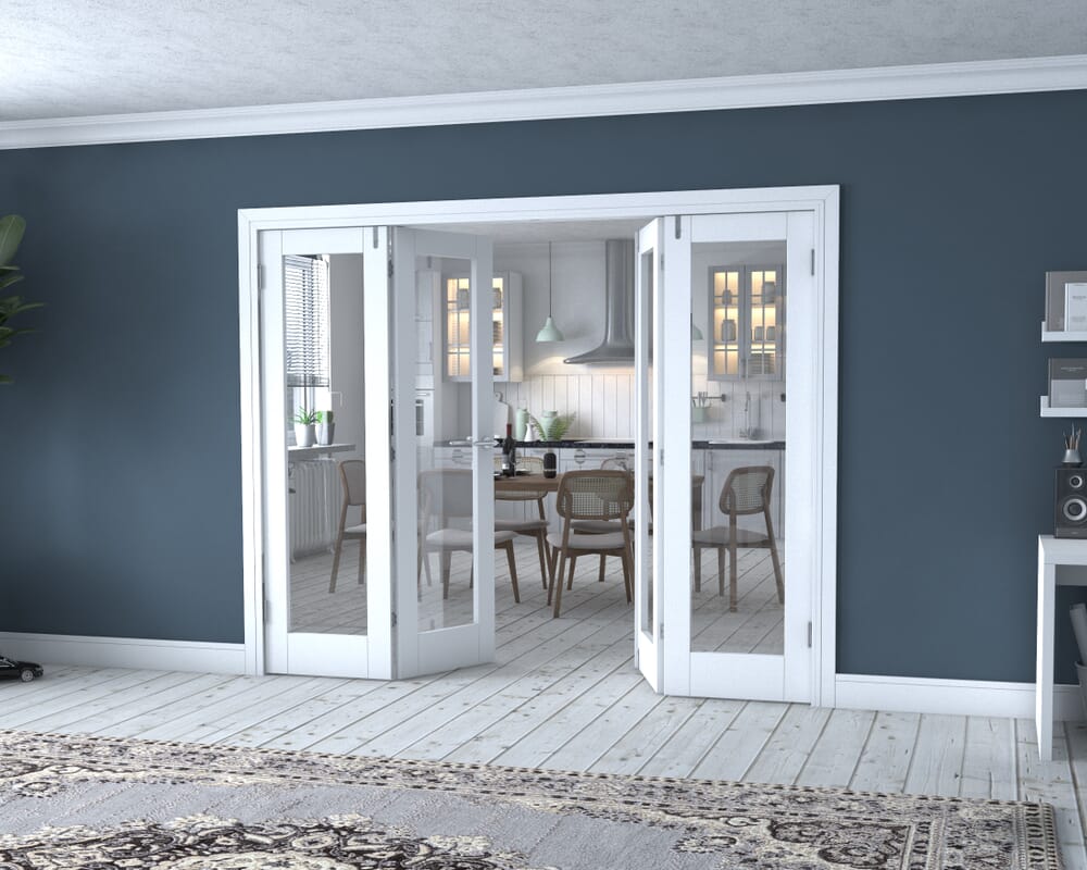 White P10 Frenchfold - Clear (4 x 610mm Doors)