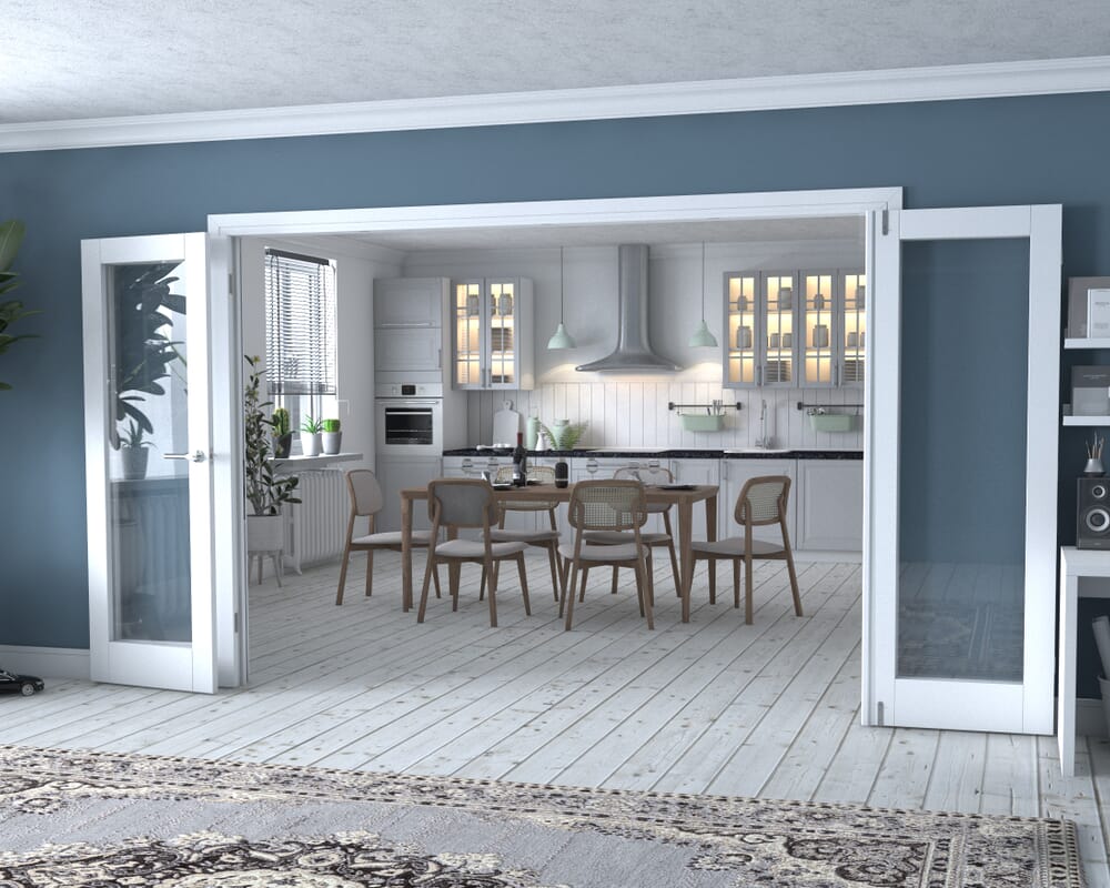White P10 Frenchfold - Clear (4 x 686mm Doors)