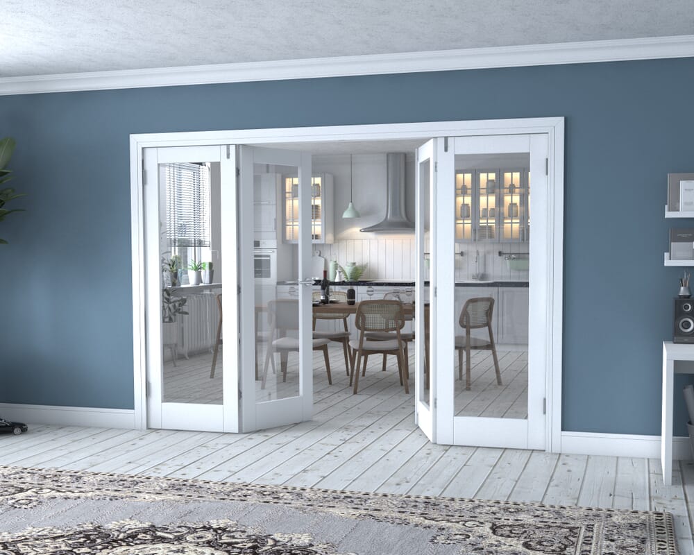White P10 Frenchfold - Clear (4 x 686mm Doors)