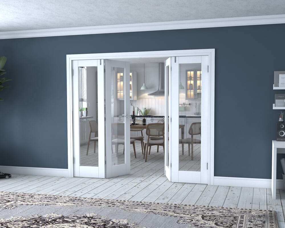 White P10 Frenchfold - Clear (4 x 573mm Doors)