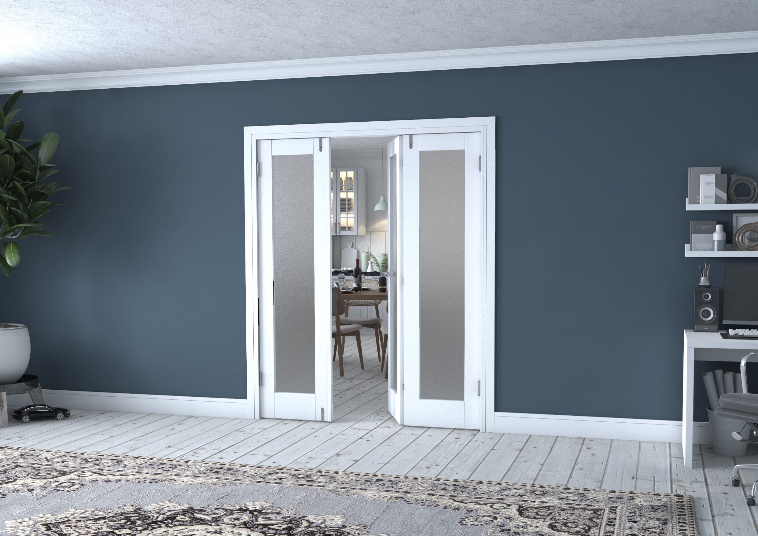 White P10 Frenchfold - Frosted (3 x 533mm Doors)